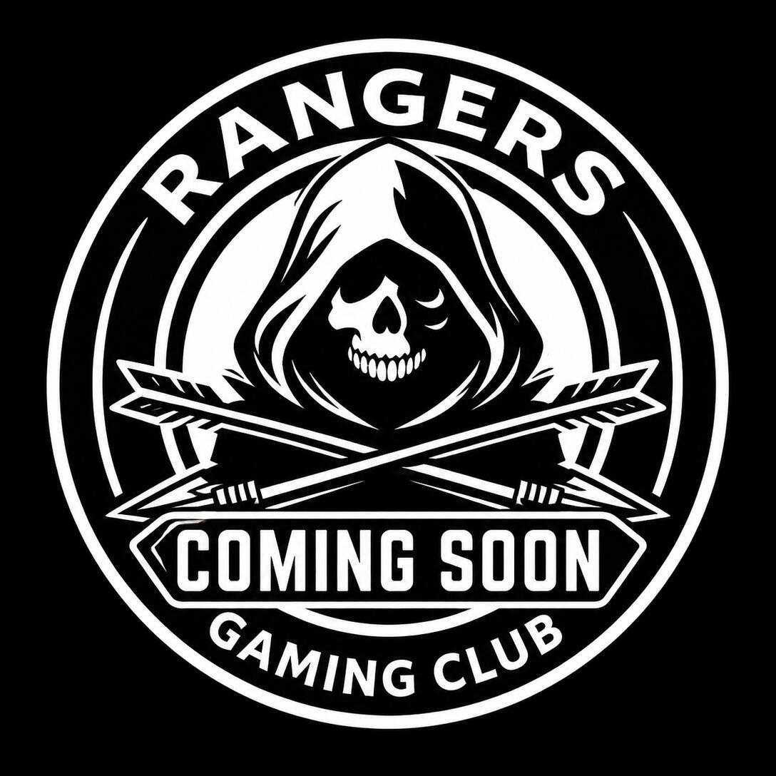 Rangers Gaming Club Logo Rangers Gaming Club logo shows a hooded skull head with crossed arrows below it.