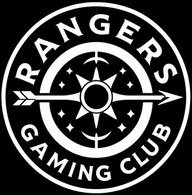 Rangers Gaming Club Logo Rangers Gaming Club logo shows a compass with an arrow through it pointed to the right